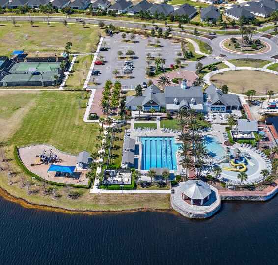 Aerial view of Beacon Lake development