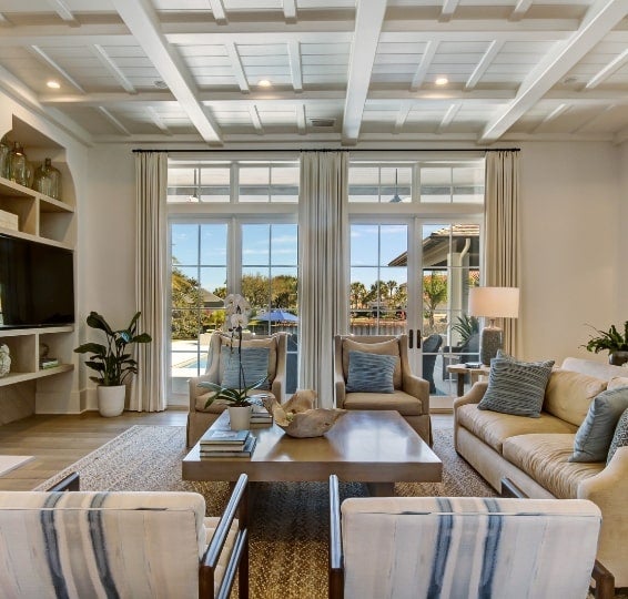 Living Room overlooking pool