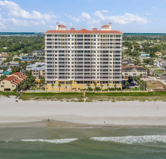 Exterior of Costa Verano beachfront condo in Jacksonville Beach, FL