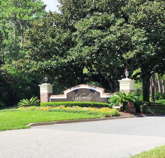 Jacksonville Golf And Country  Club community welcome sign
