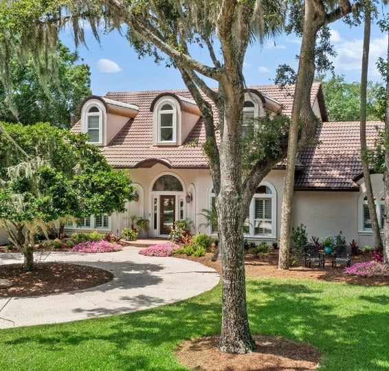 Exterior of luxury home in The Plantation neighborhood, Ponte Vedra Beach