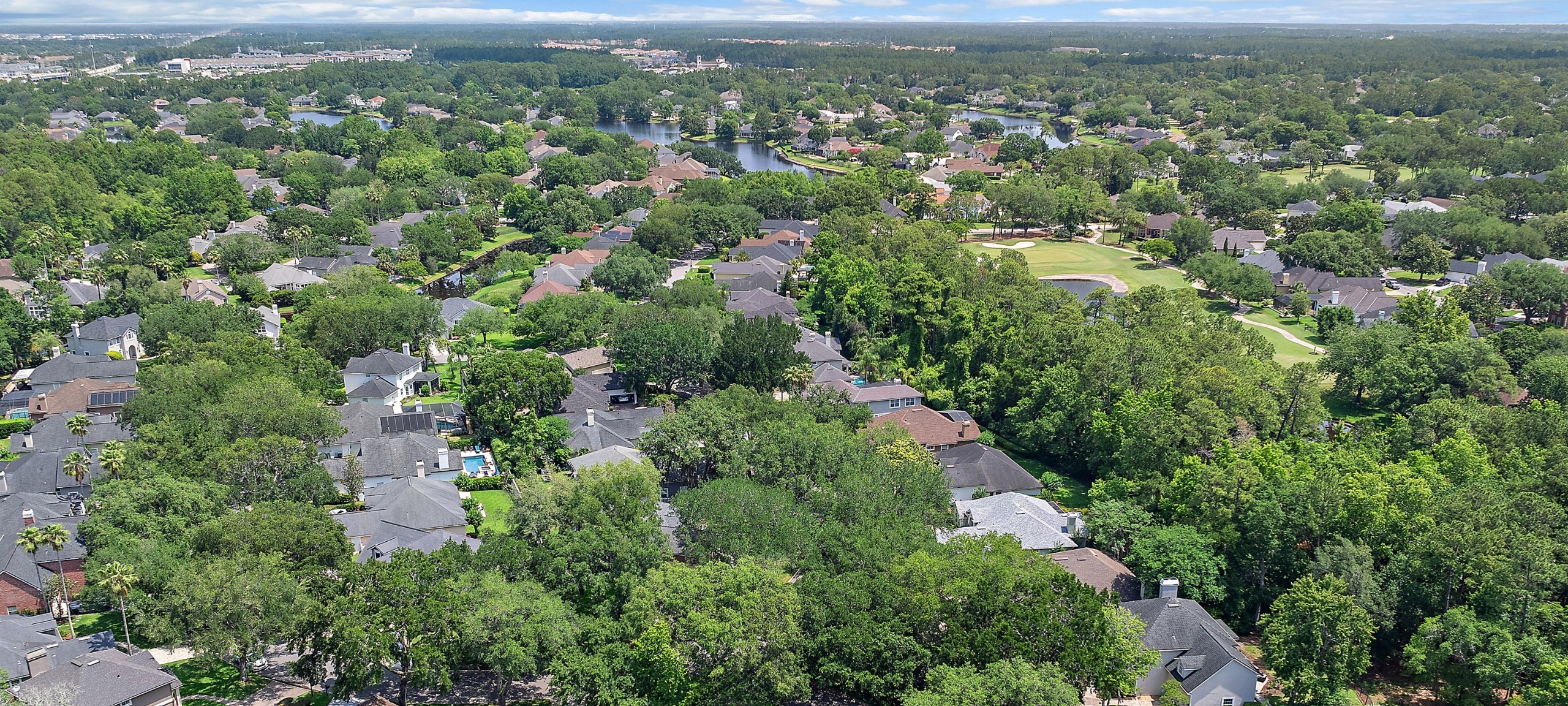 Aerial of Jacksonville Florida neighborhood
