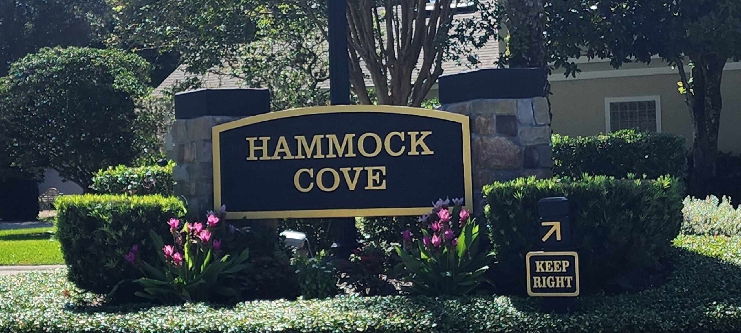 Hammock Cove neighborhood welcome sign