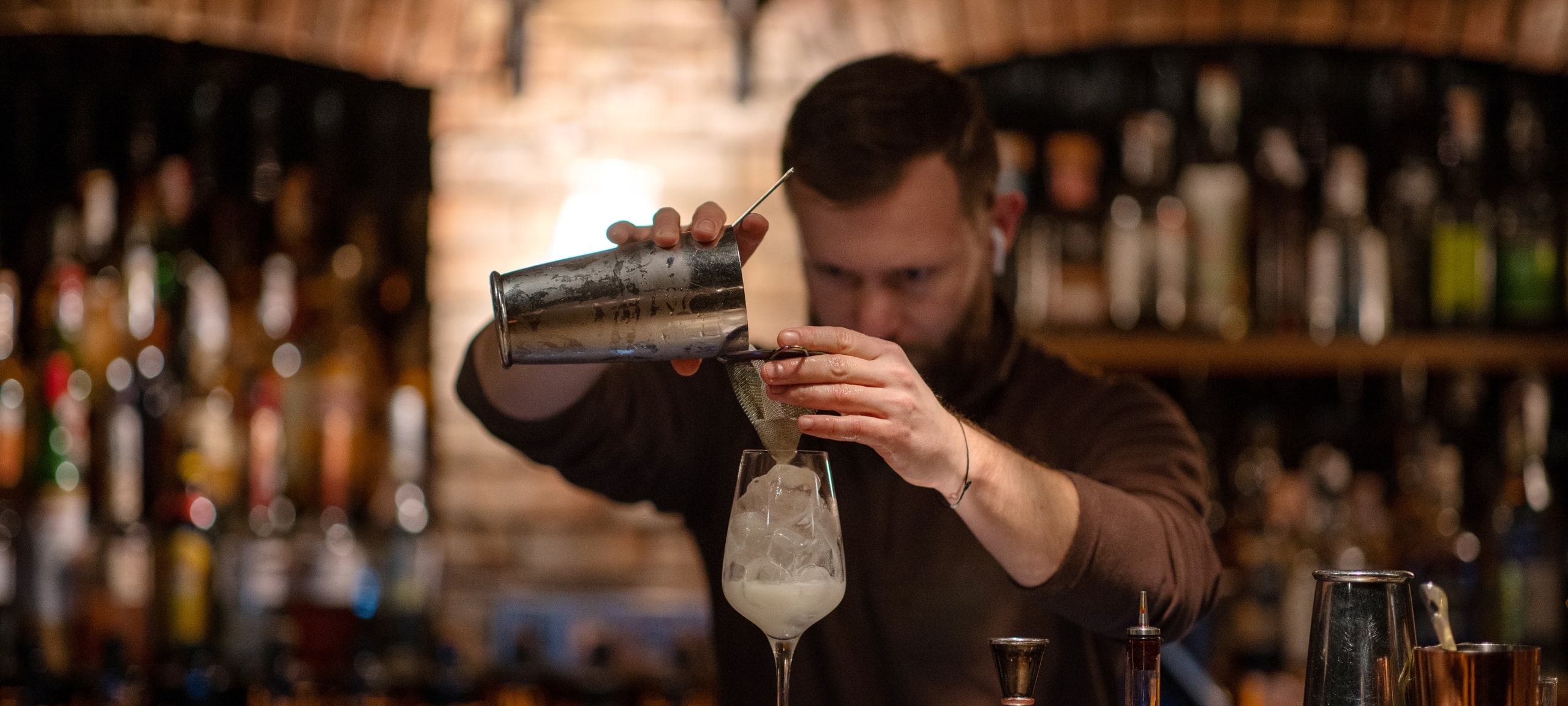 Bartender making a drink