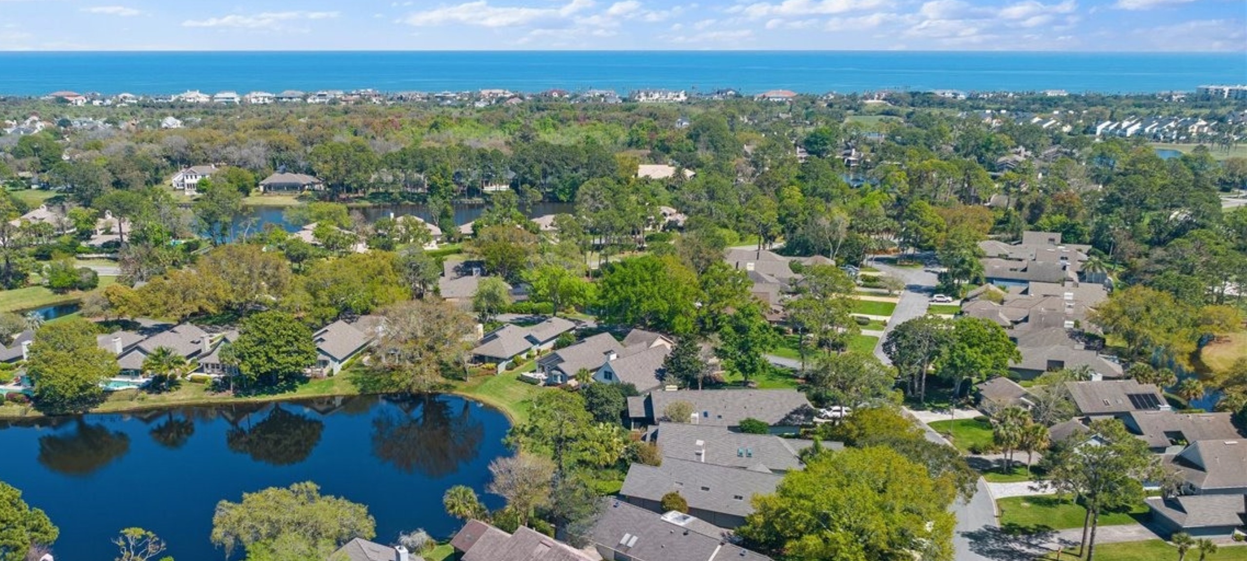 Aerial view of Northgate community to the ocean