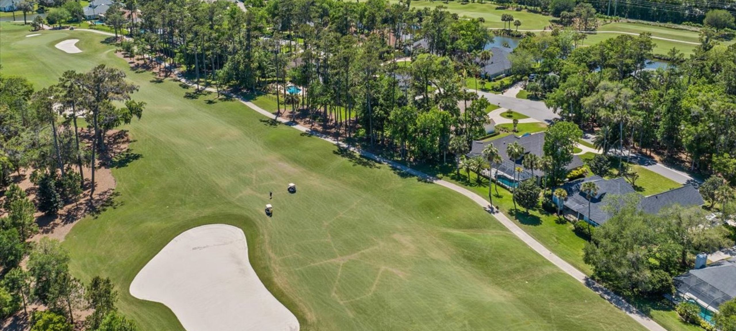 Aerial of Seven Mile Drive community and the golf course